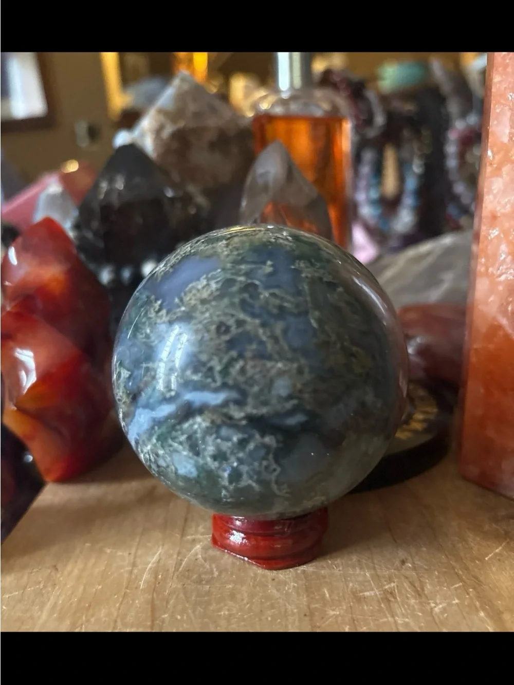 Blue Moss Agate Sphere